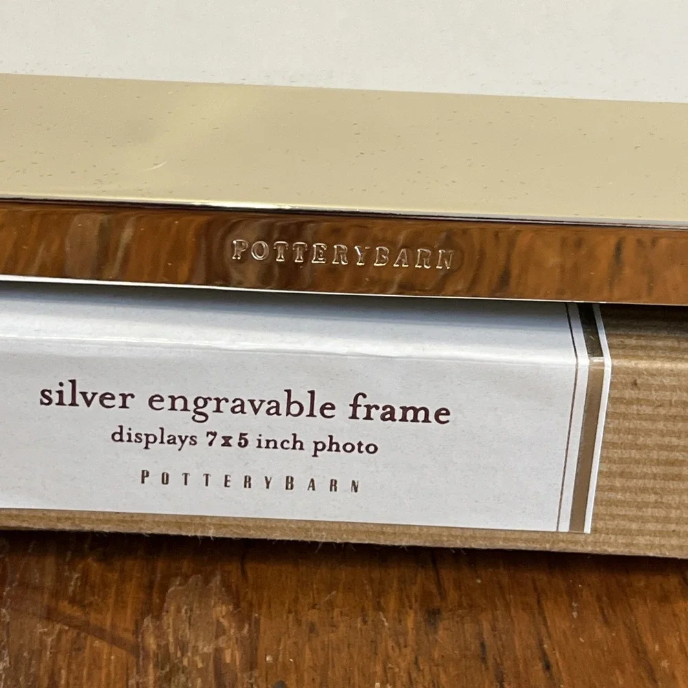 Pottery Barn Silver Photo Picture Frame 7